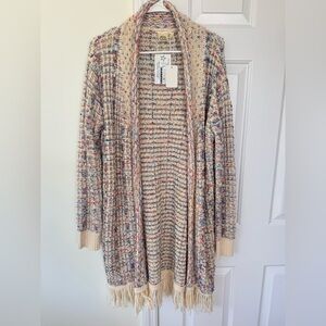 Multicolor Knit Sparkle Women's Longsleeve Sweater Cardigan Size Sm / Med